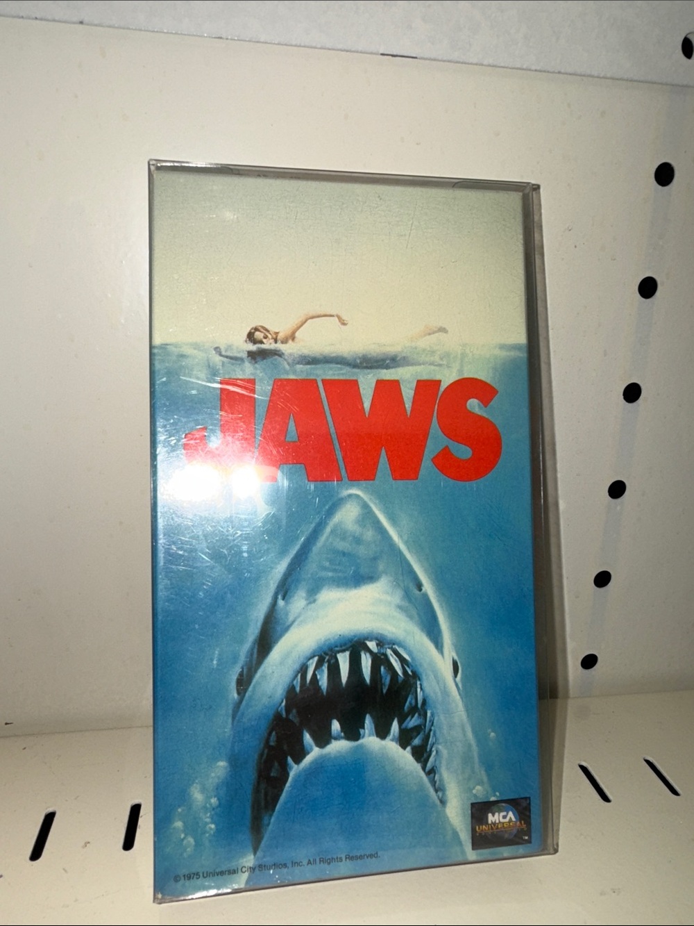 JAWS VHS Tape with Iconic Poster Artwork - Blue & Red vintage sealed new